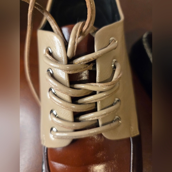 Jeffrey Campbell Tan and Brown Burgundy  Platform Shoes, Size 7.5 - Picture 12 of 14